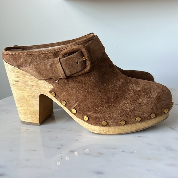 Veronica Beard Dacey Suede Clogs - Picture 7 of 9
